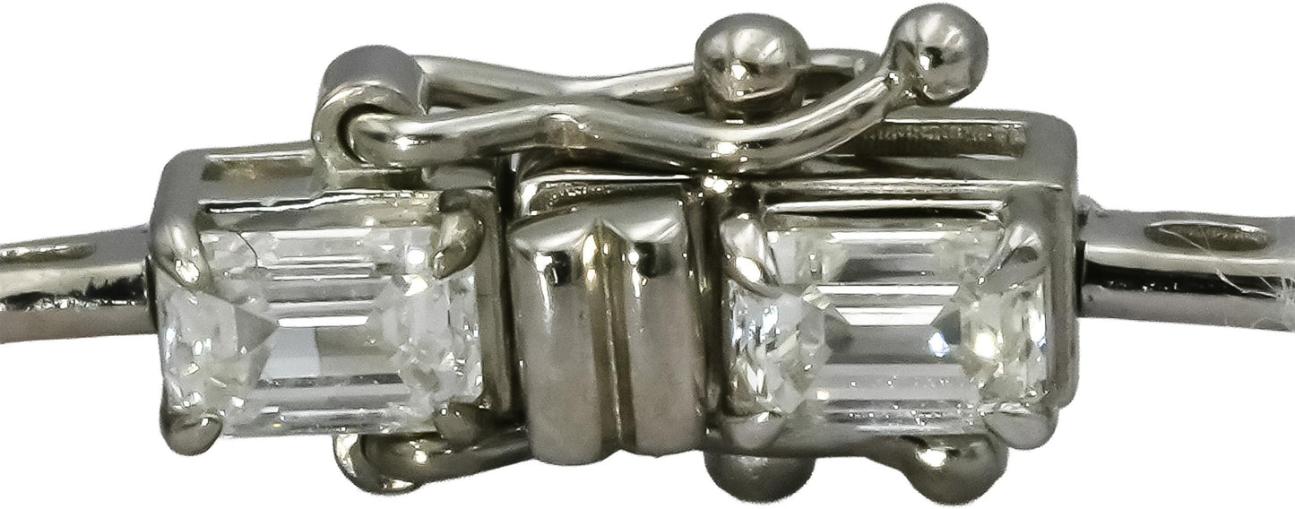 Platinum VS Emerald Cut Diamond Line Bracelet 5.46CT