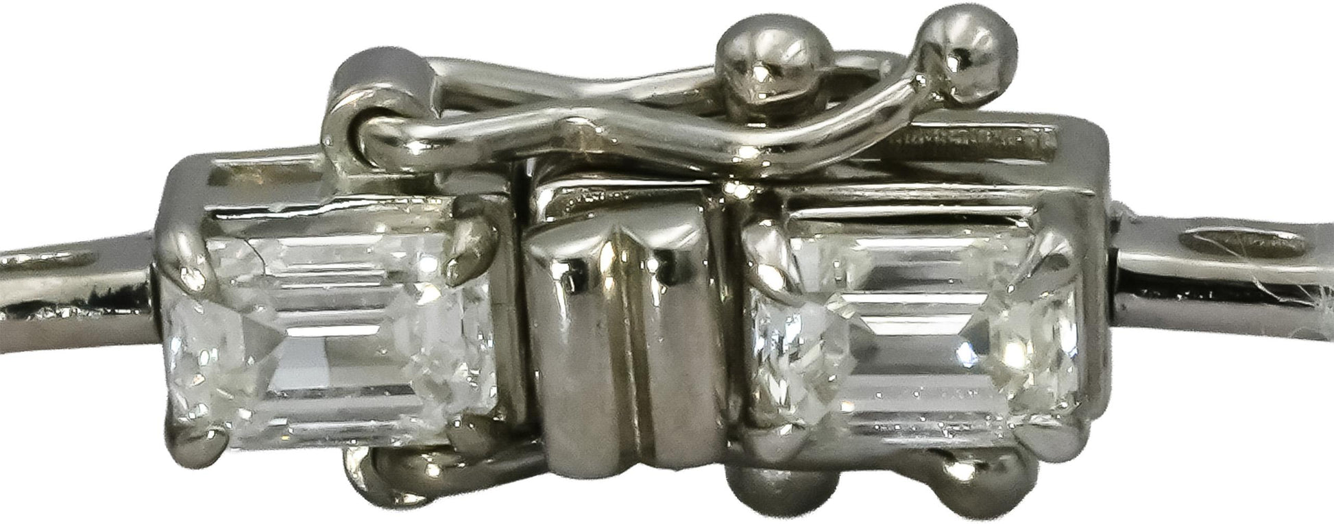 Platinum VS Emerald Cut Diamond Line Bracelet 5.46CT