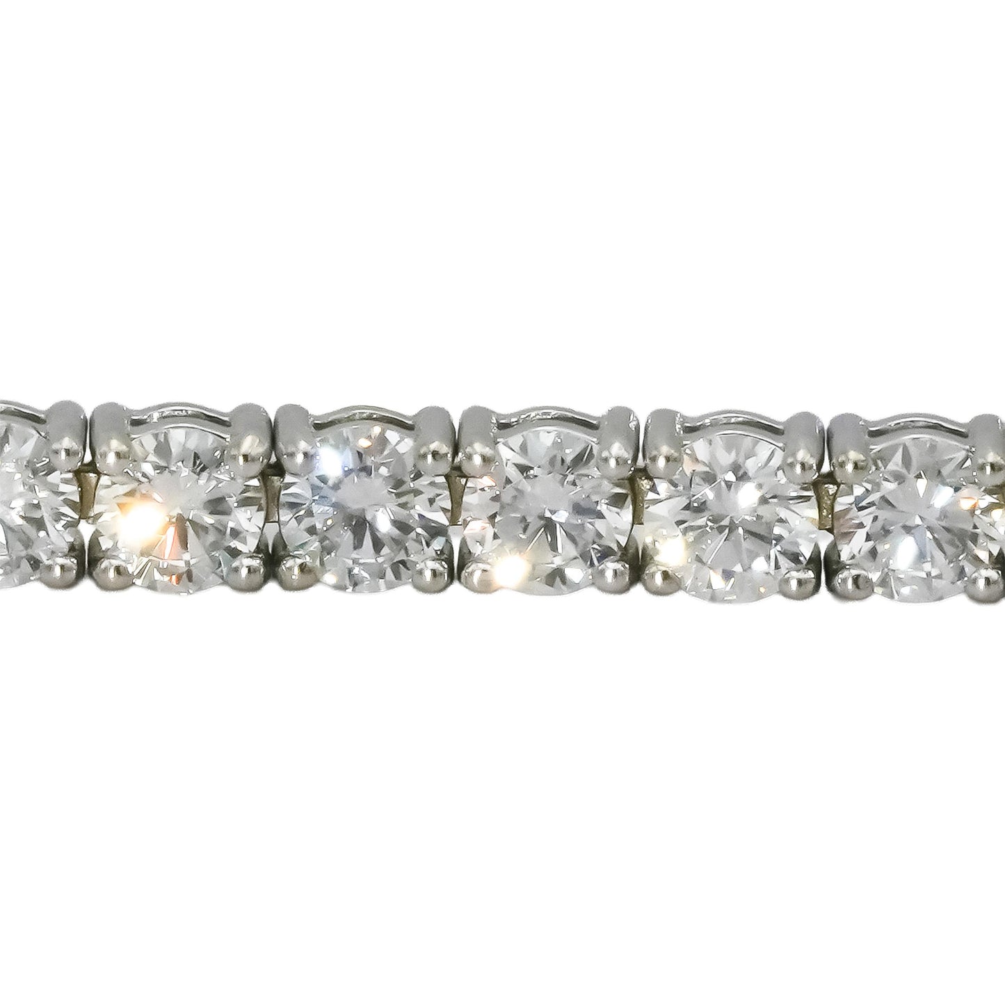 14k White Gold VS Round Lab-Grown Diamond Tennis Bracelet 9.31CT