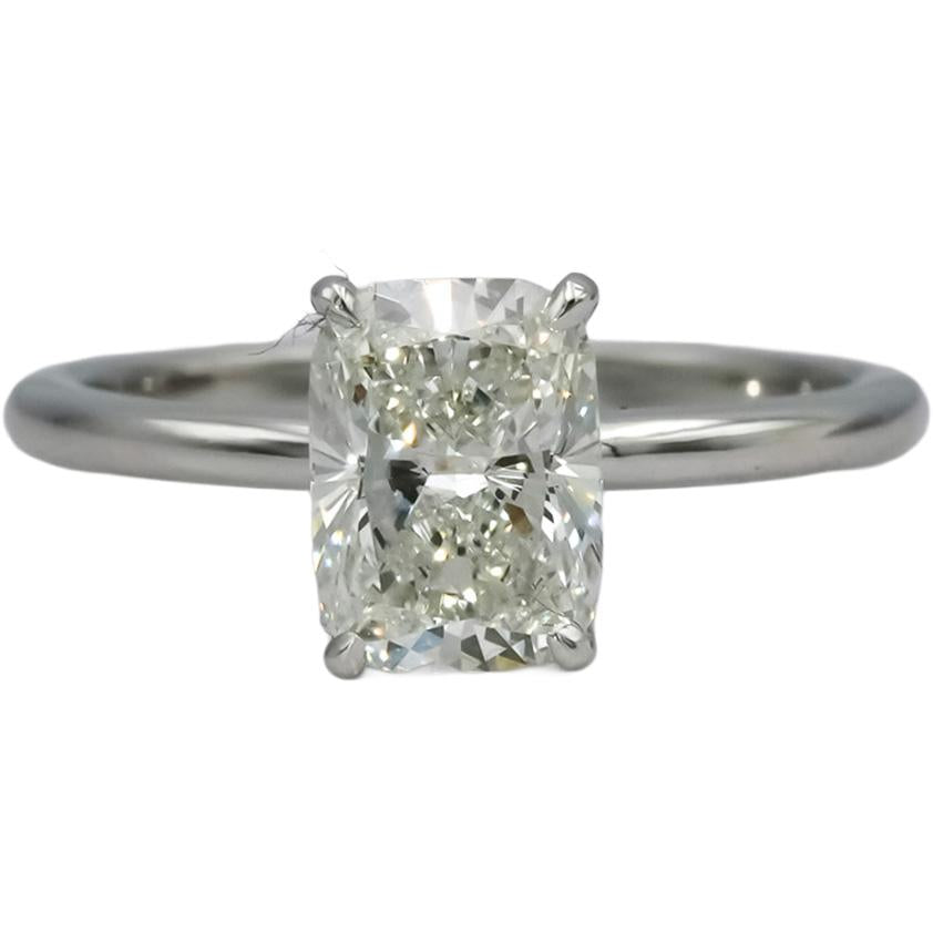 IGI 14k White Gold VS2/F Cushion Cut Lab-Grown Diamond Solitaire Ring 1.89CT