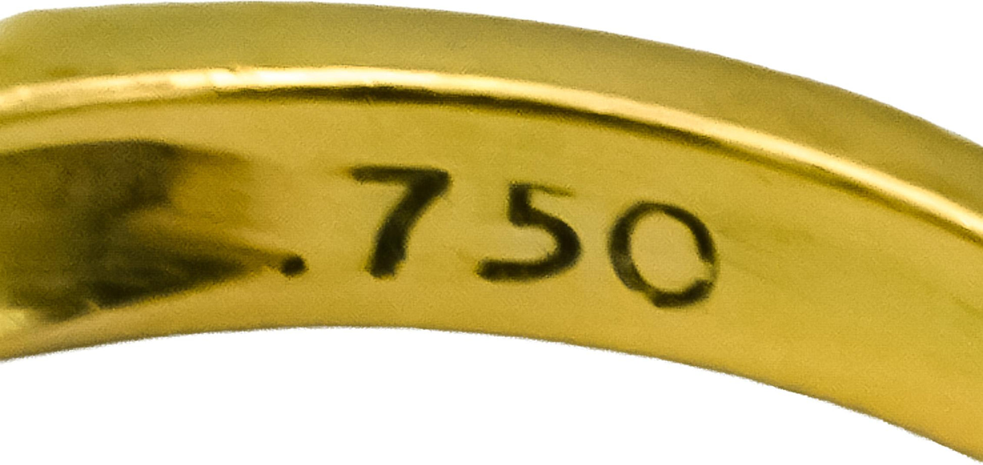 HIDALGO 18k Yellow Gold Blue Enamel Band Ring Size 6.25