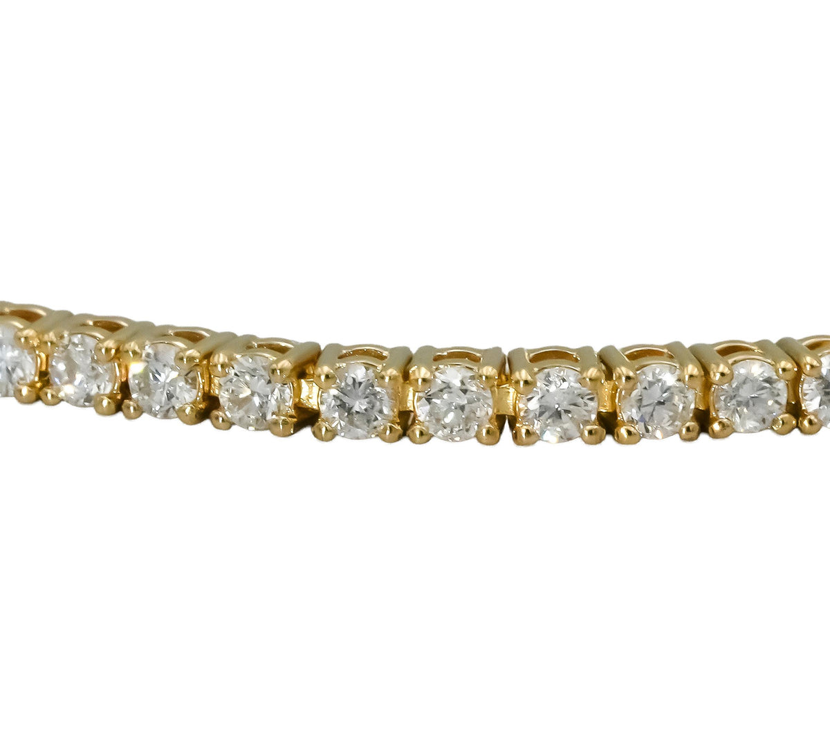 14k Yellow Gold VS Round Diamond Tennis Bracelet 1.80CT