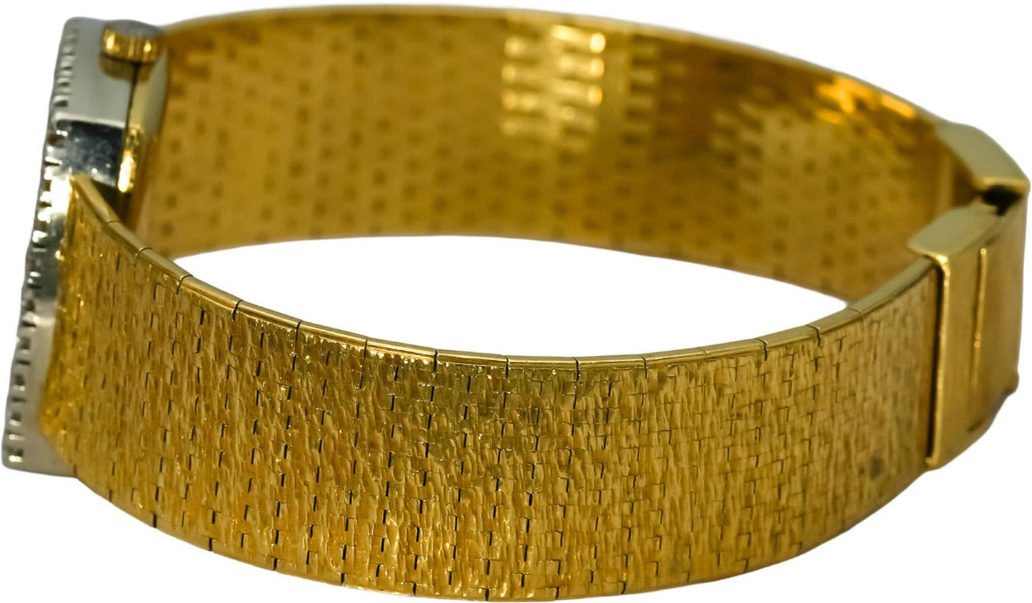 OMEGA Vintage 18k Yellow Gold De Ville Diamond Bezel Manual Ladies Watch .62CT