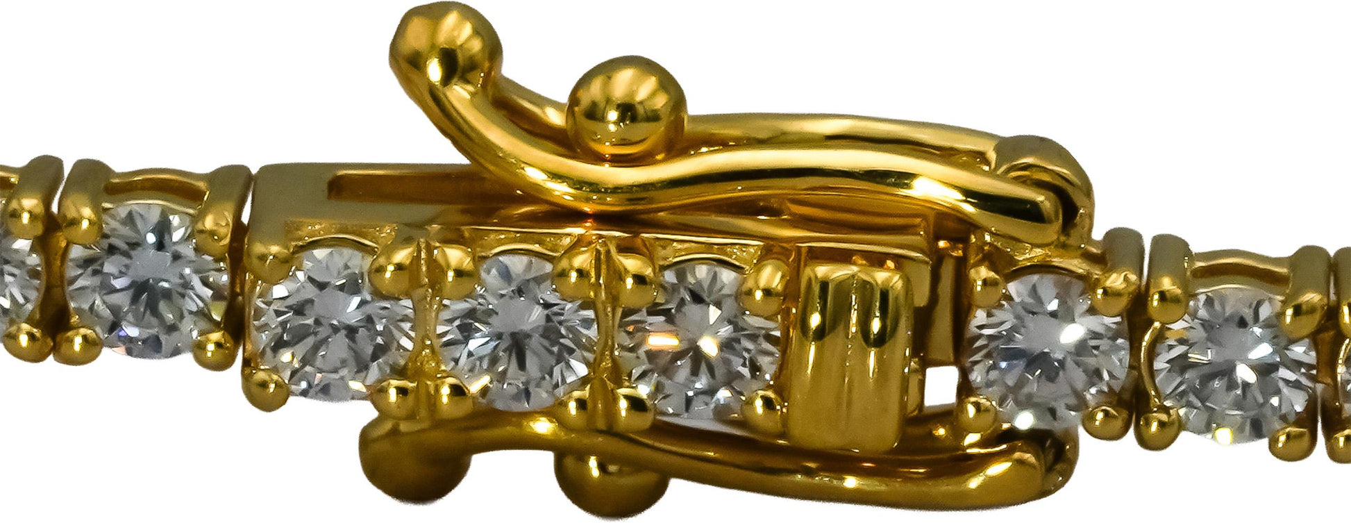 14k Yellow Gold VS Round Lab-Grown Diamond Tennis Bracelet 3.51CT