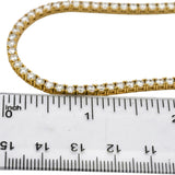 14k Yellow Gold VS Round Lab-Grown Diamond Tennis Necklace 12.82CT