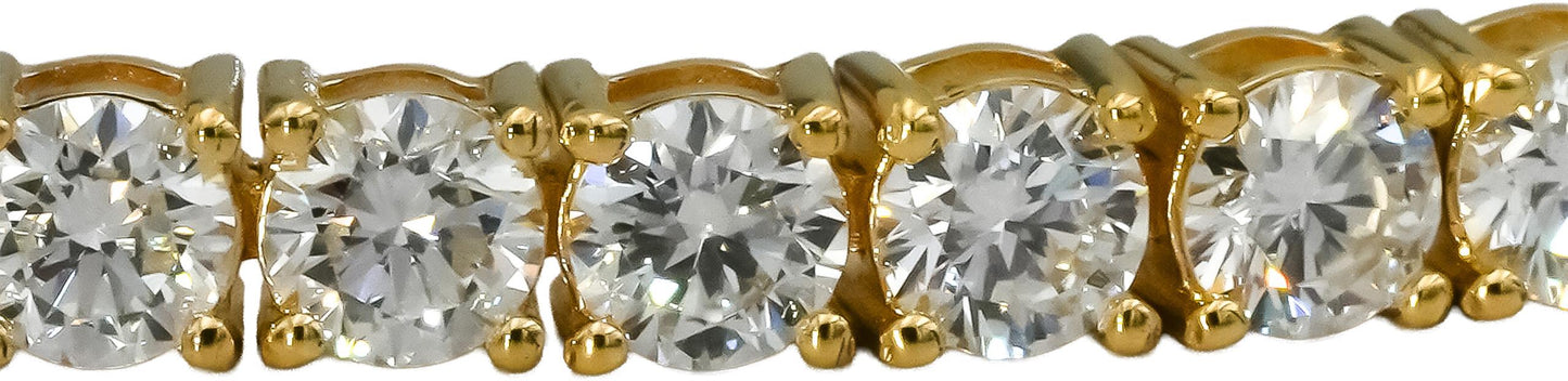 14k Yellow Gold VS Round Natural Diamond Tennis Bracelet 5.69CT
