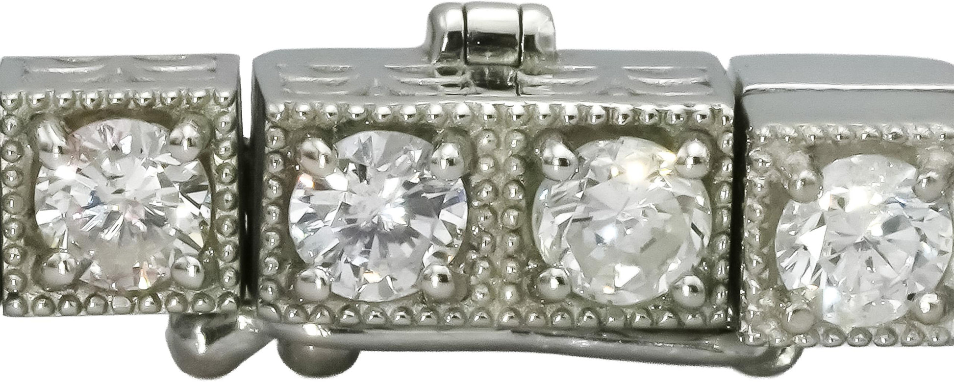 Platinum Round Natural Diamond Fancy Link Bracelet 4.65CT