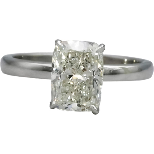 IGI 14k White Gold VS2/F Cushion Lab-Grown Diamond Ring 1.92CT Size 5.75