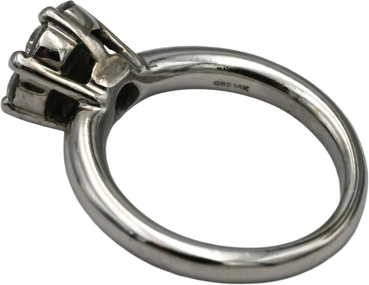 14K White Gold Round Diamond Cluster Ring 1.0CT Size 6.5