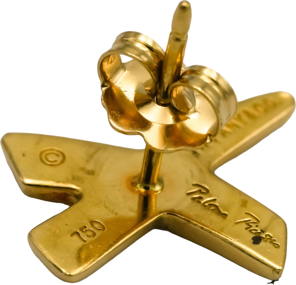 TIFFANY & CO. 18k Yellow Gold Paloma Picasso Graffiti X Stud Earrings