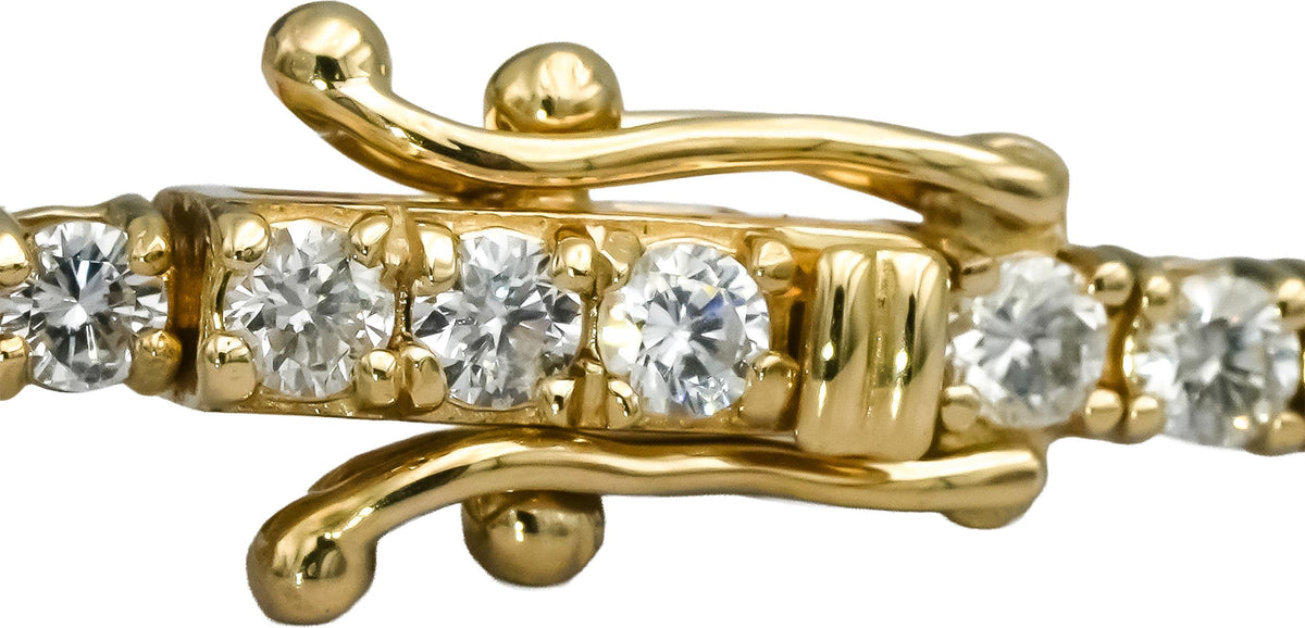 14k Yellow Gold Round Natural Diamond Tennis Bracelet 3.15CT