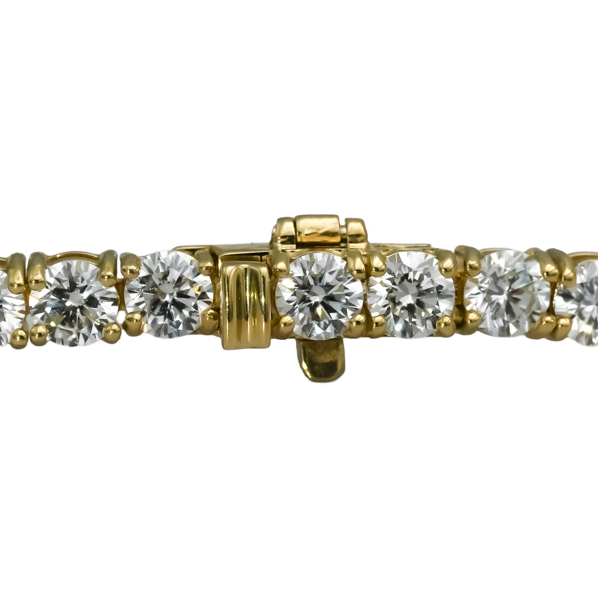 14k Yellow Gold VS Round Lab-Grown Diamond Tennis Bracelet 8.20CT