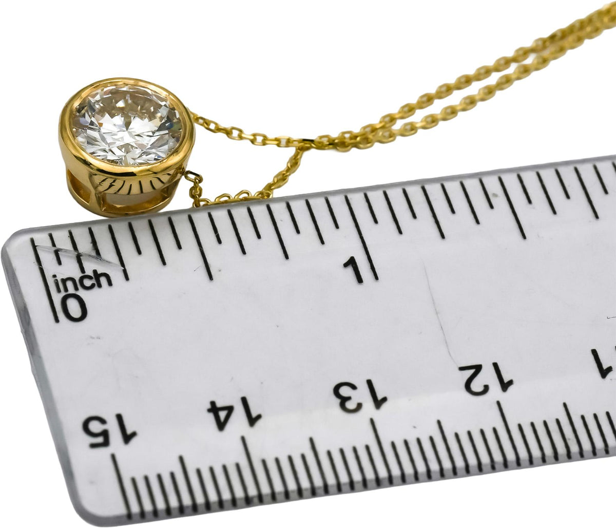 14k Yellow Gold VS Round Lab-Grown Diamond Solitaire Pendant Necklace 2.51CT