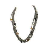 DAVID YURMAN 18k Gold Sterling Silver Gemstone Multistrand Necklace w/ Pouch