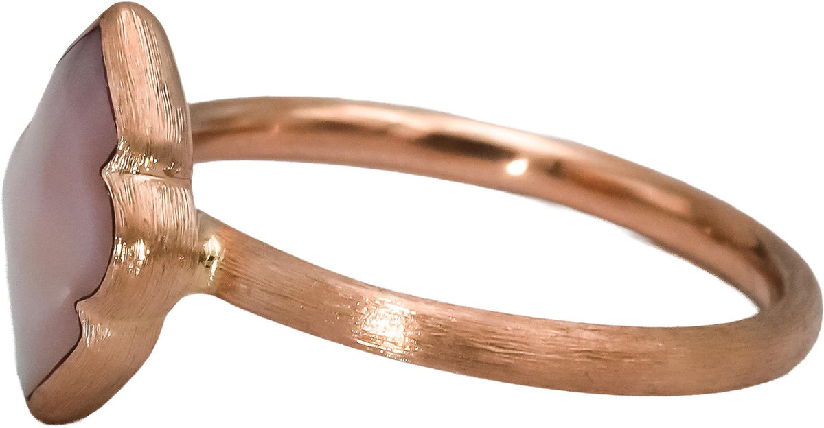 KABANA 14k Rose Gold Mother of Pearl Solitaire Ring Size 7.75