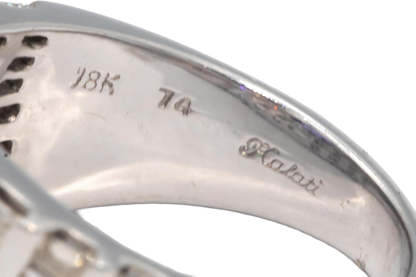 KALATI 18K White Gold 2.59CT Diamond and Tanzanite Cocktail Ring Size 6