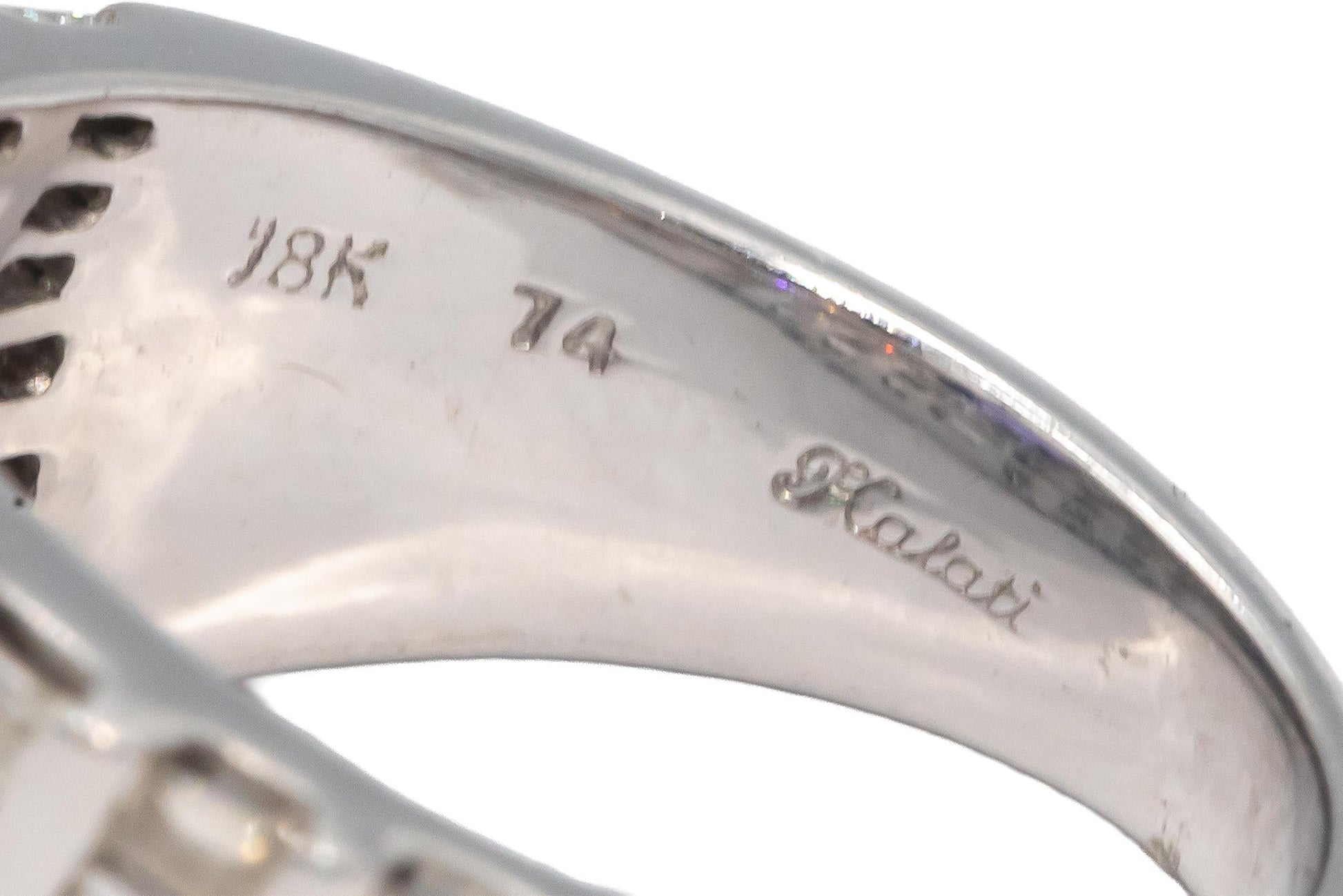 KALATI 18K White Gold 2.59CT Diamond and Tanzanite Cocktail Ring Size 6