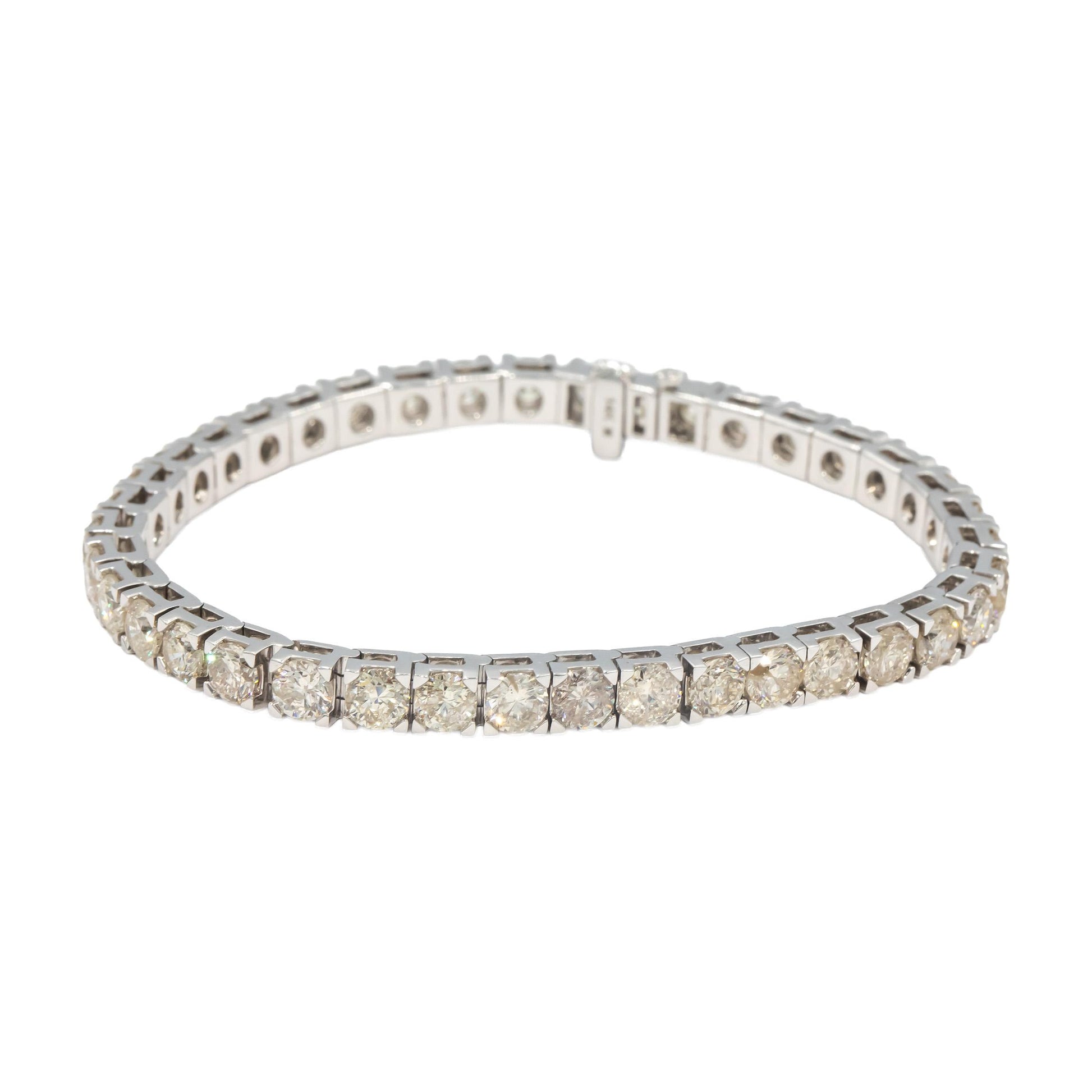 14K White Gold Diamond Formal Tennis Bracelet 15.25 ct 4 Prong