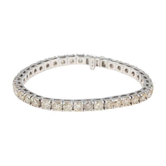 14K White Gold Diamond Formal Tennis Bracelet 15.25 ct 4 Prong