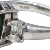 GIA Certified Platinum Diamond & Green Sapphire Cocktail Ring 4.59CT Size 6.75