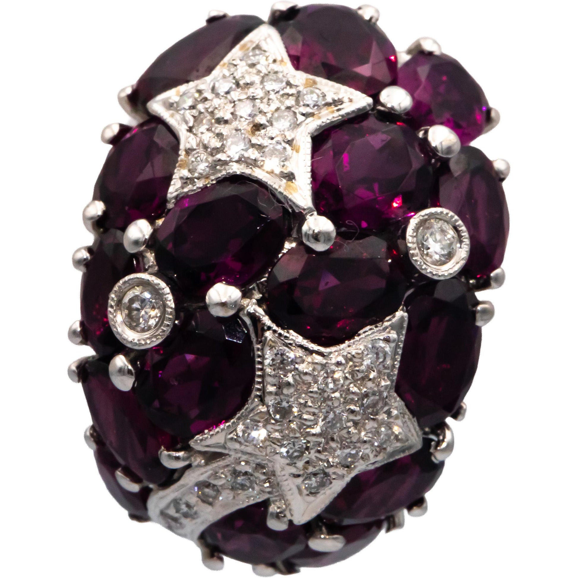 18k White Gold Diamond and Pink Tourmaline Shooting Star Huggie Earrings 9.57CT