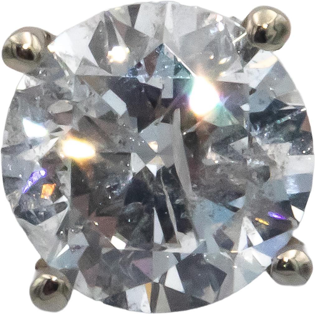 14k White Gold Jewelry Round Cut Diamond Stud Earrings 3.09CT