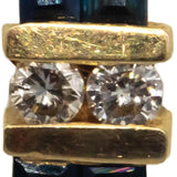 14k Yellow Gold VS Diamond and Sapphire Curved Stud Earrings 1.30CT
