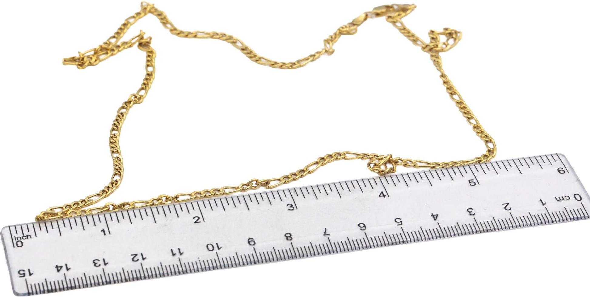 10k Yellow Gold 24" Long Hollow Figaro Link Chain Necklace