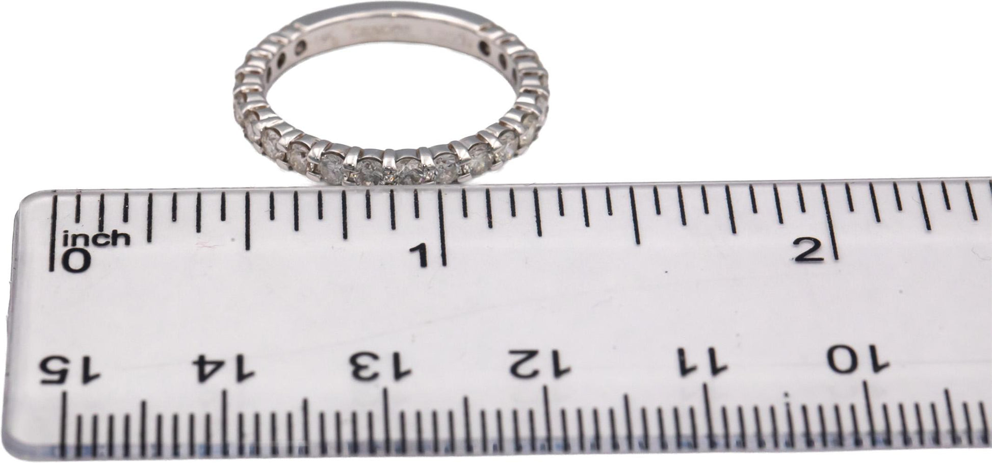 LENOOR 14k White Gold 1.0CT Round Cut Diamond Semi-Eternity Ring Size 7