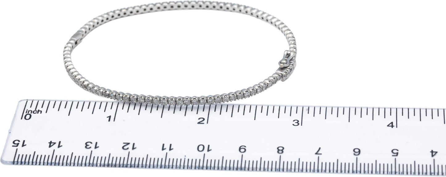 14k White Gold Jewelry 2.0CT Round Cut Diamond Bangle Bracelet