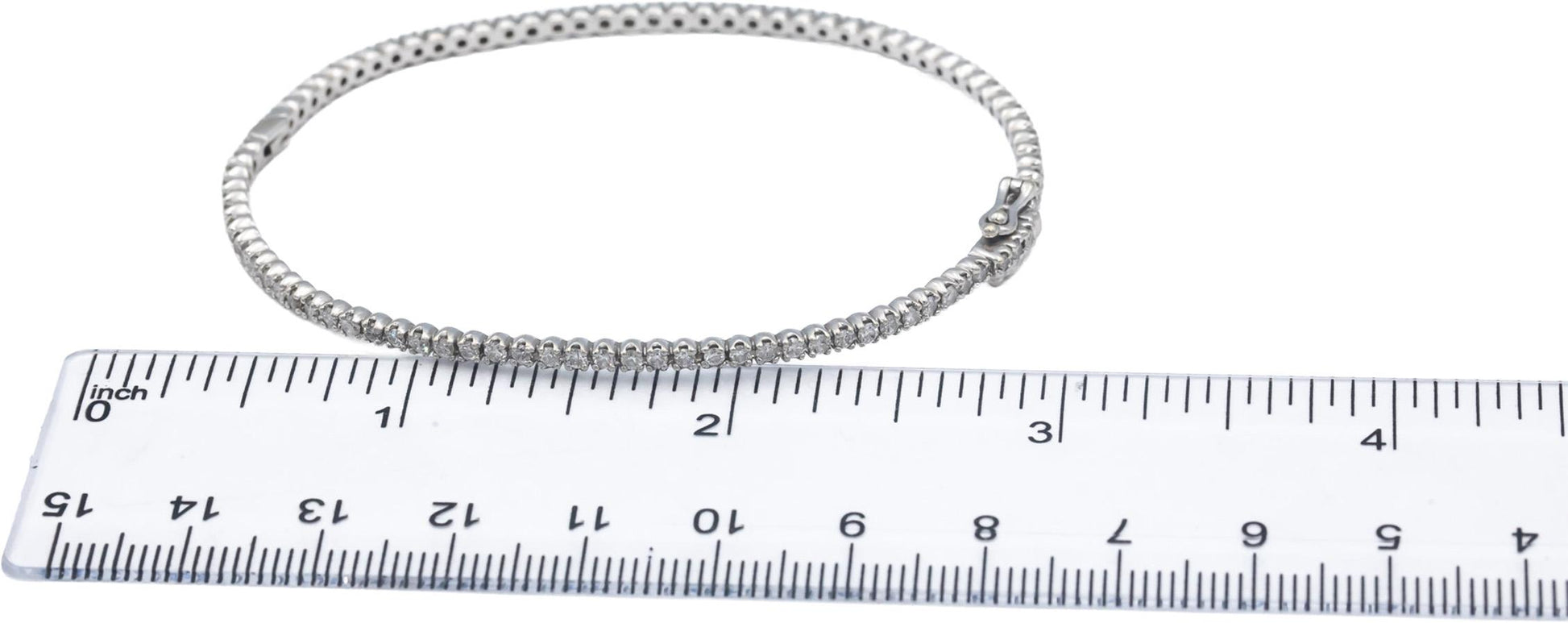 14k White Gold Jewelry 2.0CT Round Cut Diamond Bangle Bracelet