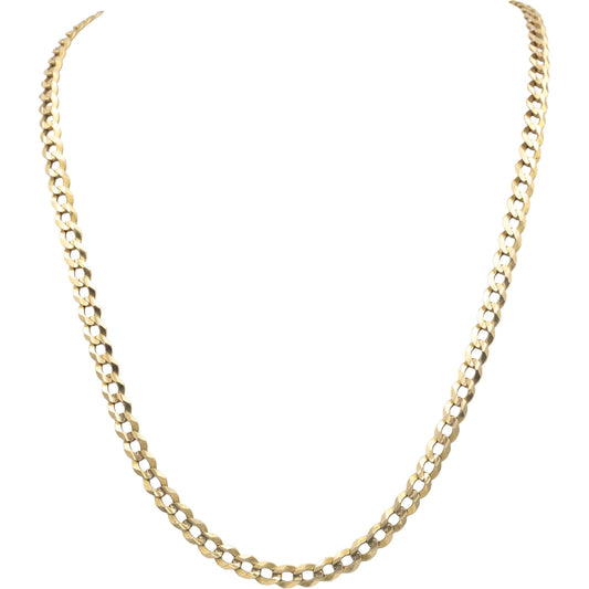 14k Yellow Gold Jewelry 22.5" Long/5.4mm Wide Diamond Cut Curb Link Necklace