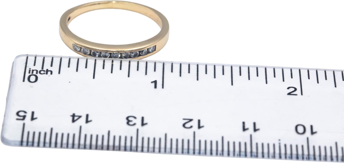 14k Yellow Gold 0.18CT Round Cut Diamond Band Ring Size 8