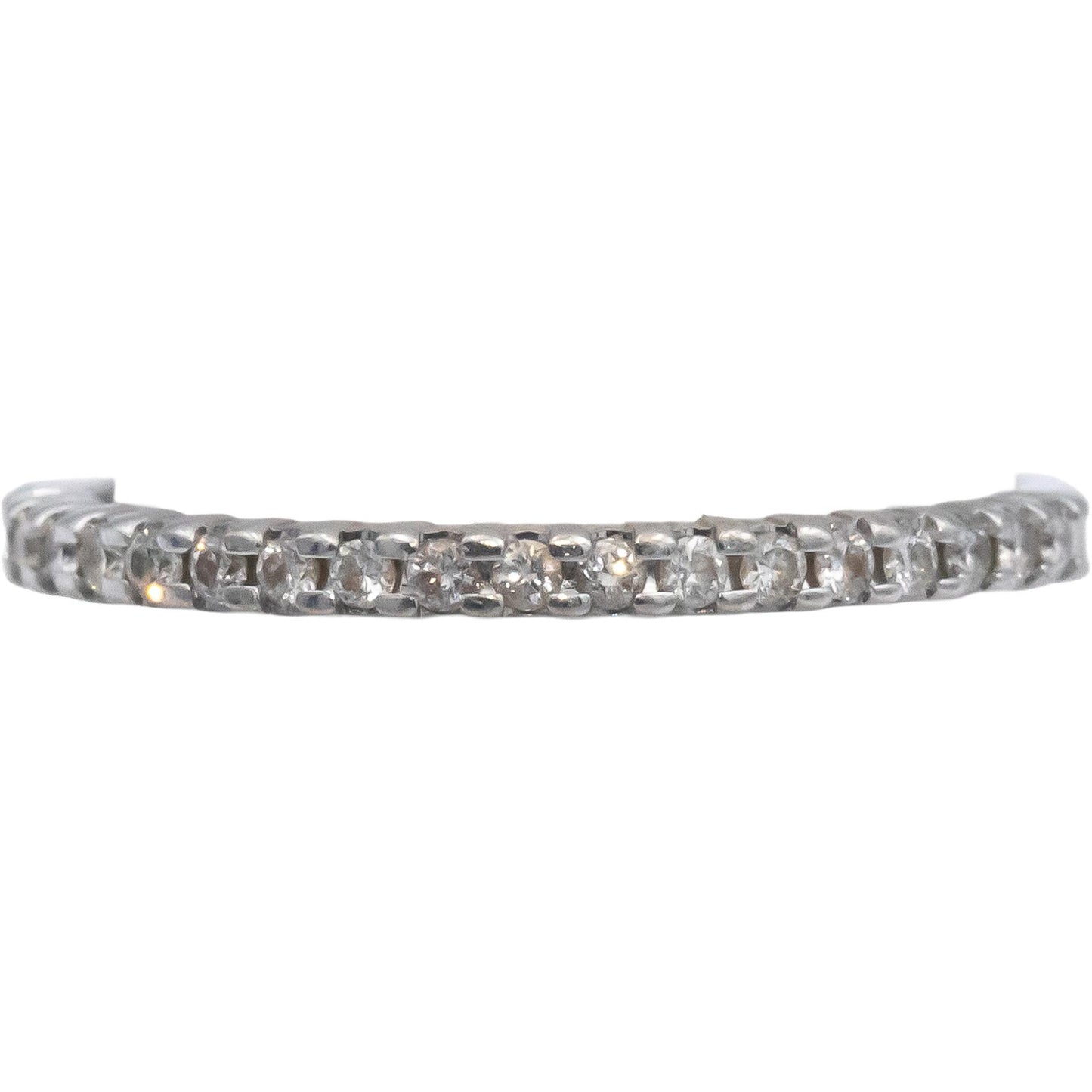 10k White Gold 0.20CT Round Cut Diamond Band Ring Size 5.5
