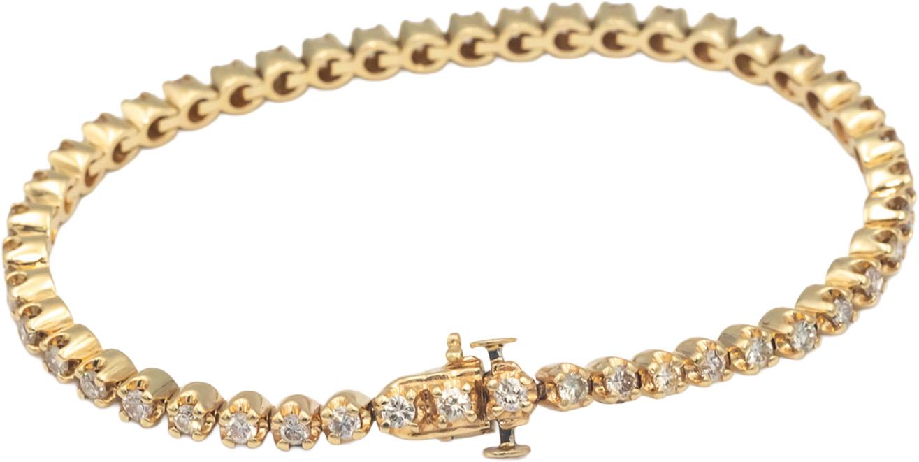 14k Yellow Gold Jewelry VS Round Cut Diamond Tennis Bracelet 2.0CT