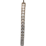 18k White Gold VS Round Diamond Oval Hoop Inside Out Earrings 5.78CT