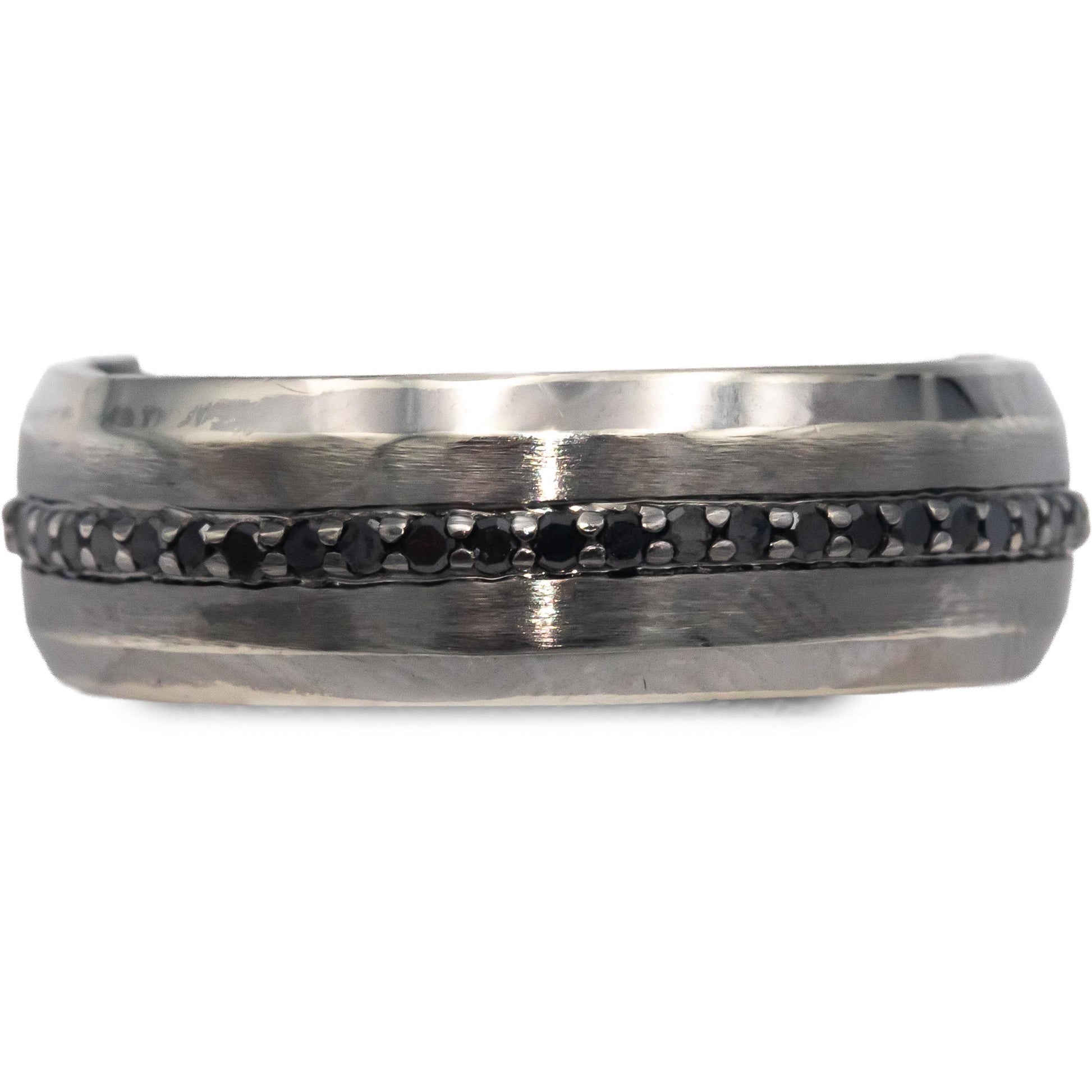 10k Black Gold Round Cut Black Diamond Men's Eternity Ring 0.50CT Size 10.75