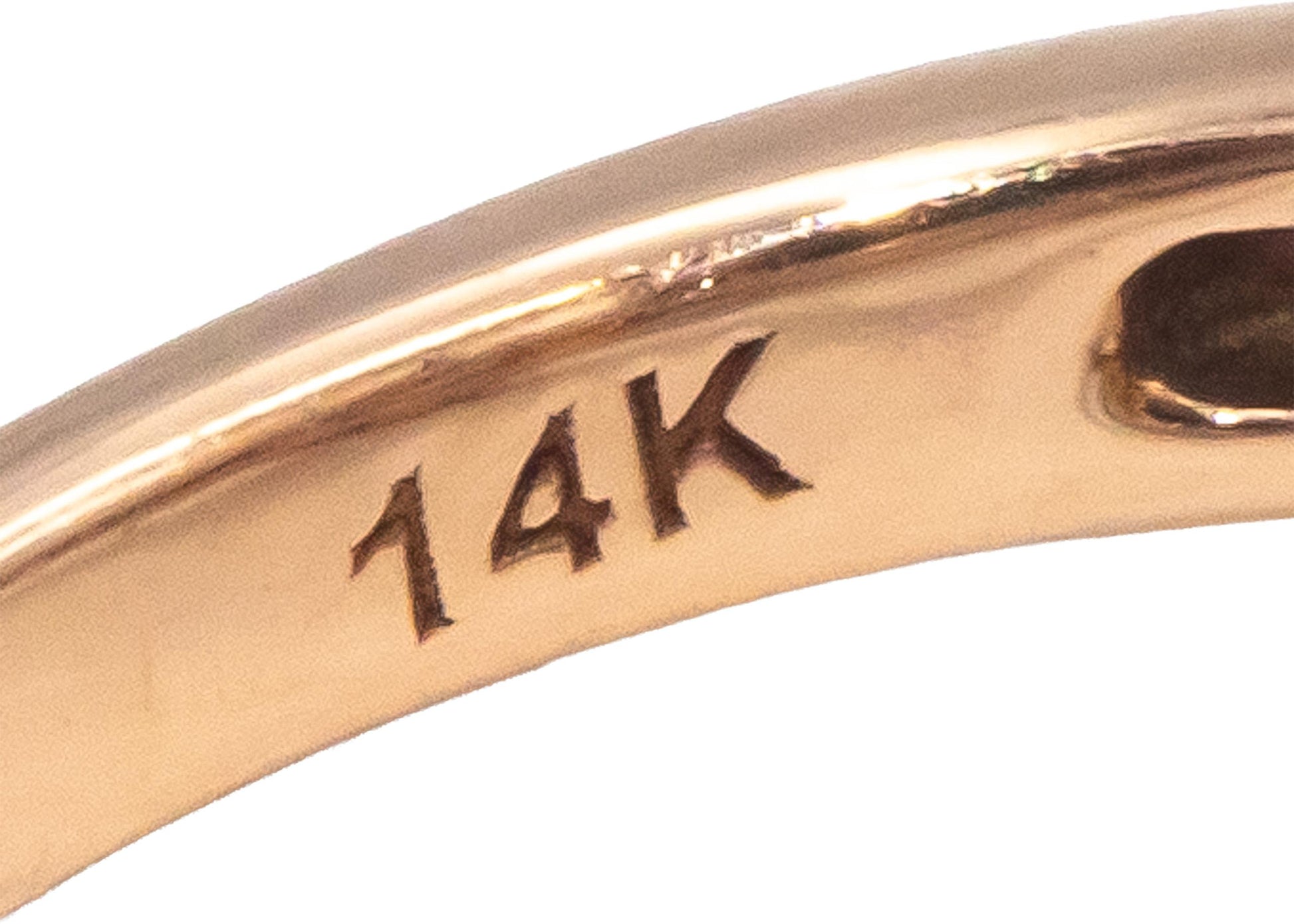 LE VIAN 14k Rose Gold Oval Cabochon Opal & Diamond Ring 0.15CT Size 4.25