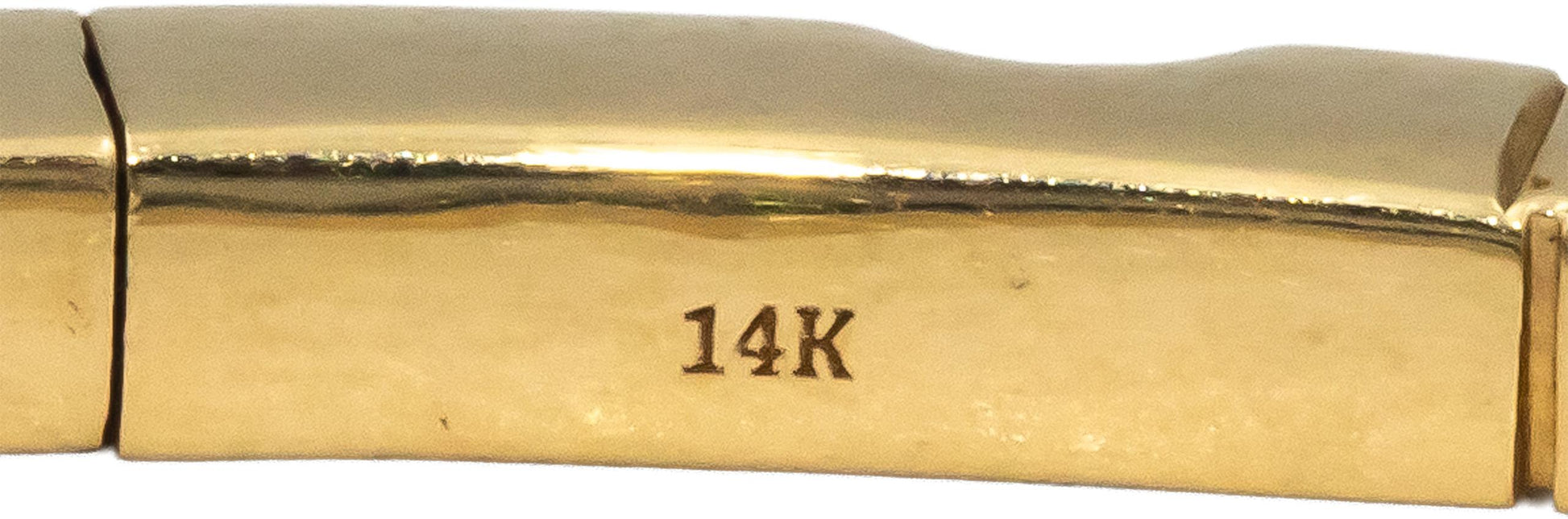 14k Yellow Gold VS Round Diamond Semi-Flexible Bangle Bracelet 3.90CT