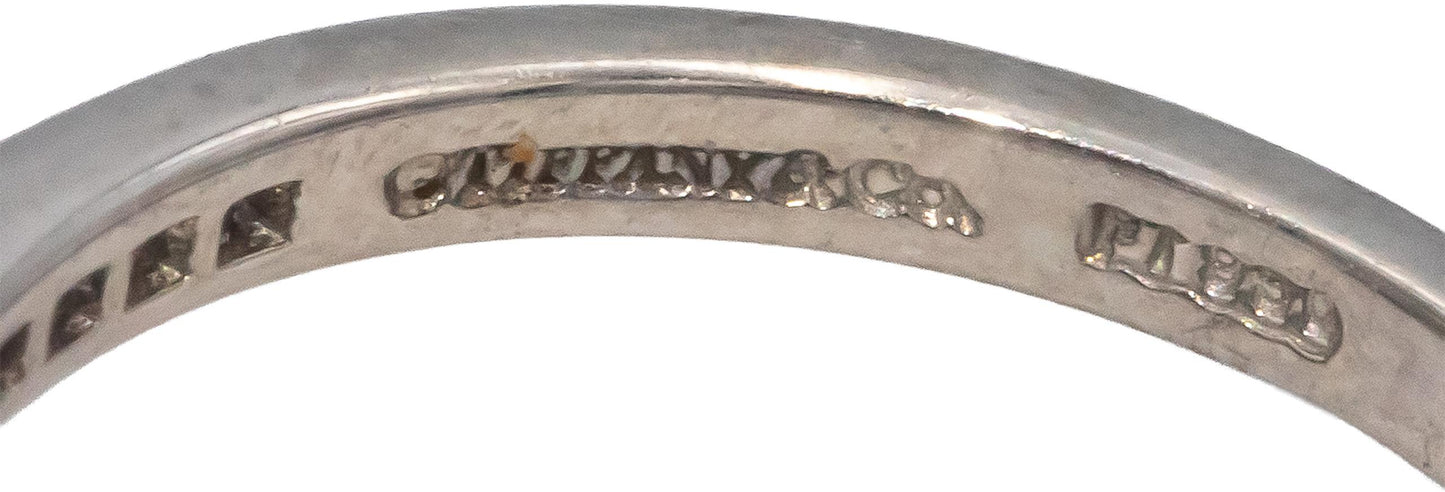 TIFFANY & CO. GIA Certified Platinum Soleste Diamond Ring 0.84CT w/ .56CT Center