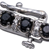 14k White Gold Lab-Grown Diamond Natural Black Diamond Tennis Necklace 10.0CT