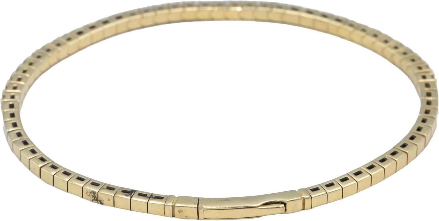 14k Yellow Gold VS Round Diamond Flexible Bangle Bracelet 0.62CT