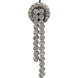 14k White Gold Round Diamond Drop Dangle Earrings 1.45CT