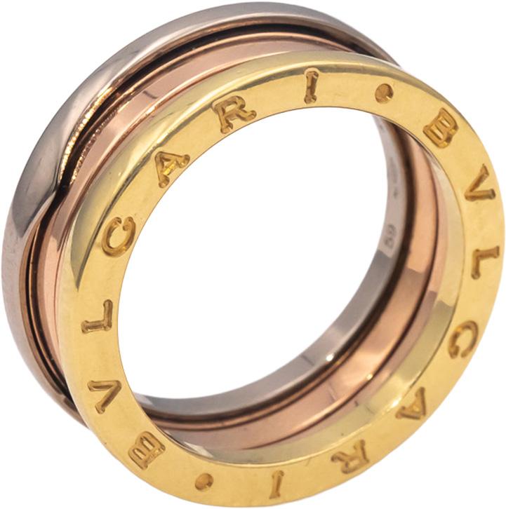 BVLGARI 18k Rose White Yellow Gold B.zero1 Collection Ring Size 9 Euro 59