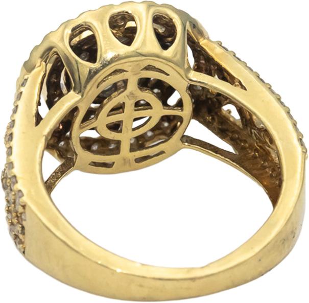 10k Yellow Gold Round Diamond Cluster Cocktail Ring 1.0CT Size 5