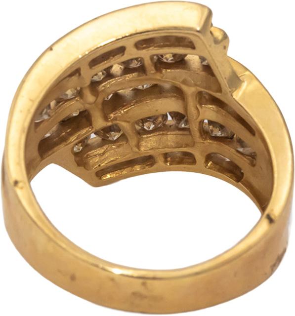 14k Yellow Gold Round Channel Set Diamond Cocktail Ring 1.75CT Size 7