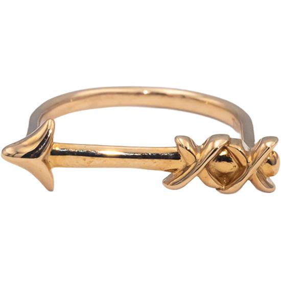 TIFFANY & CO 18k Rose Gold Paloma Picasso Graffiti Arrow Ring Size 3.25