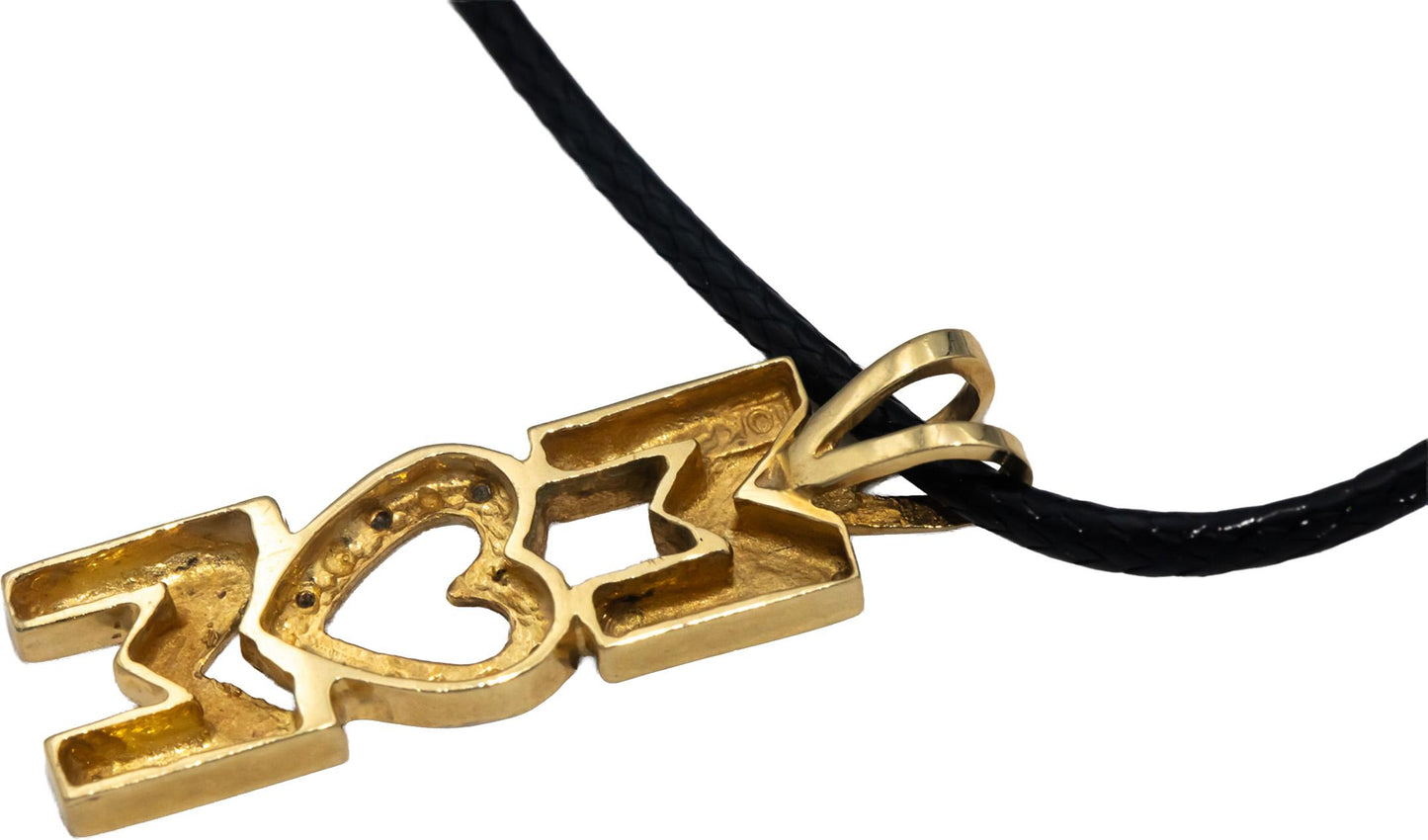 10k Yellow Gold Round Diamond Heart "MOM" Pendant Necklace 0.05CTW