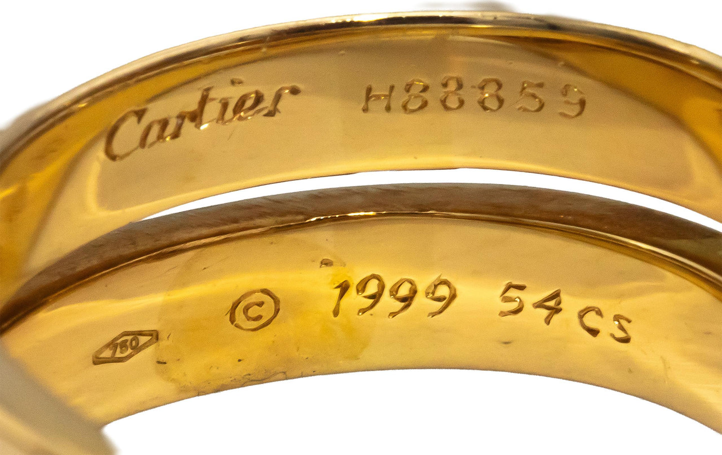 CARTIER Vintage 18k Yellow Gold Nouvelle Vague Crossover Ring 6.75 Euro 54