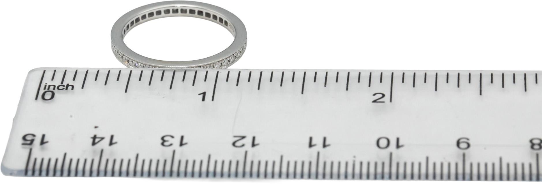 ODELIA 18k White Gold Round Diamond Eternity Band Ring 0.50CT Size 6.5